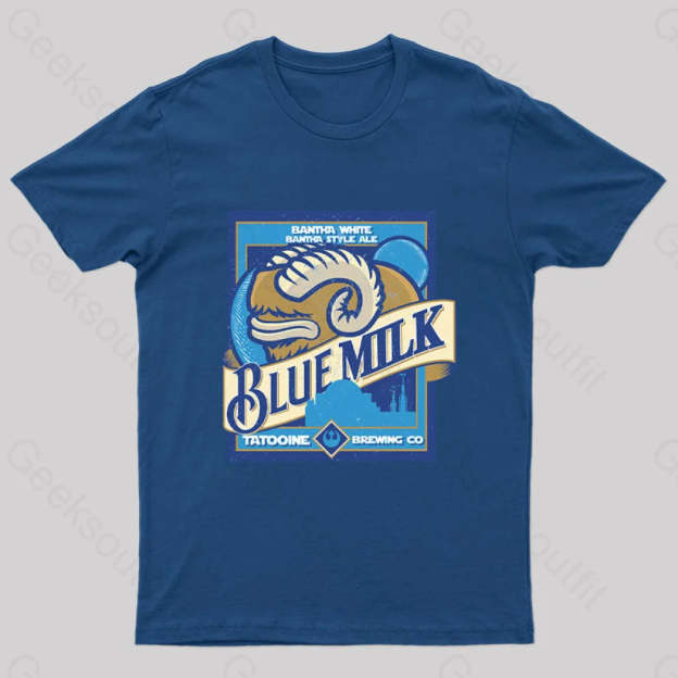 Blue Milk Geek T-Shirt Navy / S