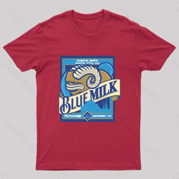 Blue Milk Geek T-Shirt Red / S