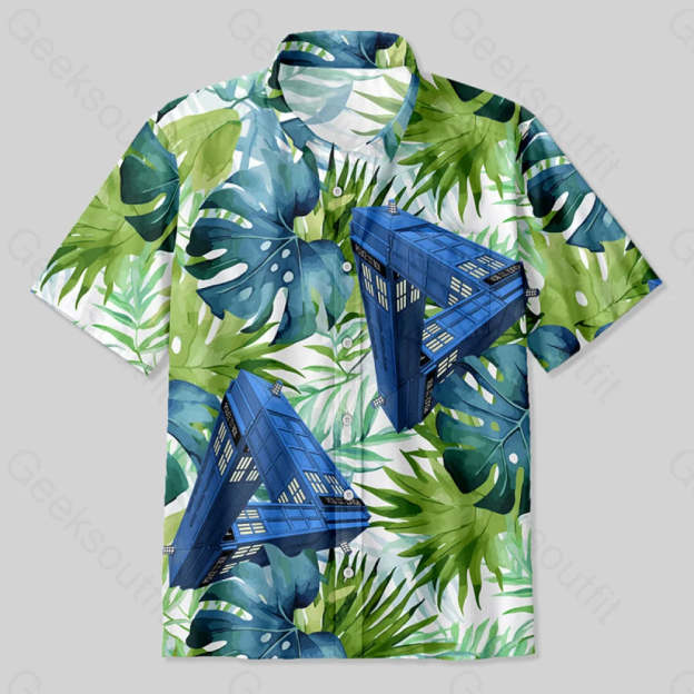 Blue Phone Booth Mc Escher Button Up Pocket Shirt Up / S Bus615 Yc
