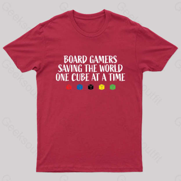 Board Gamers Saving The World Geek T-Shirt Red / S