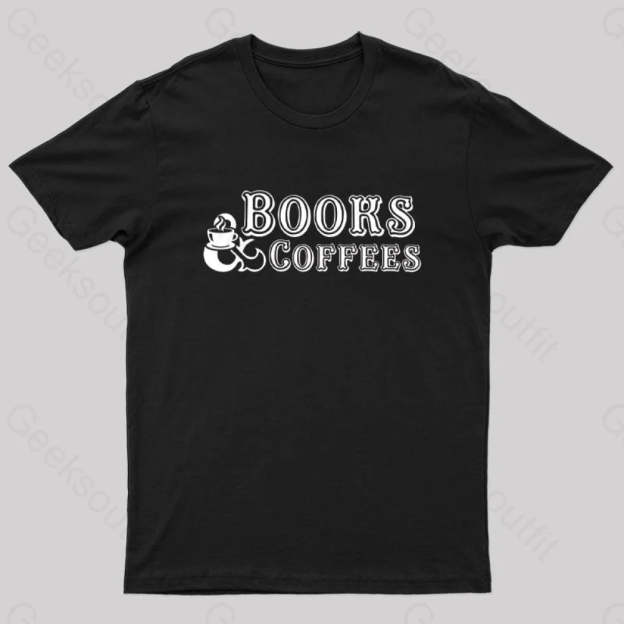 Books And Coffees Nerd T-Shirt Black / S