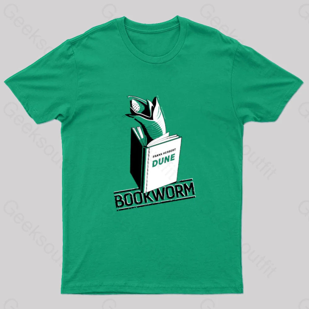 Bookworm Geek T-Shirt Green / S