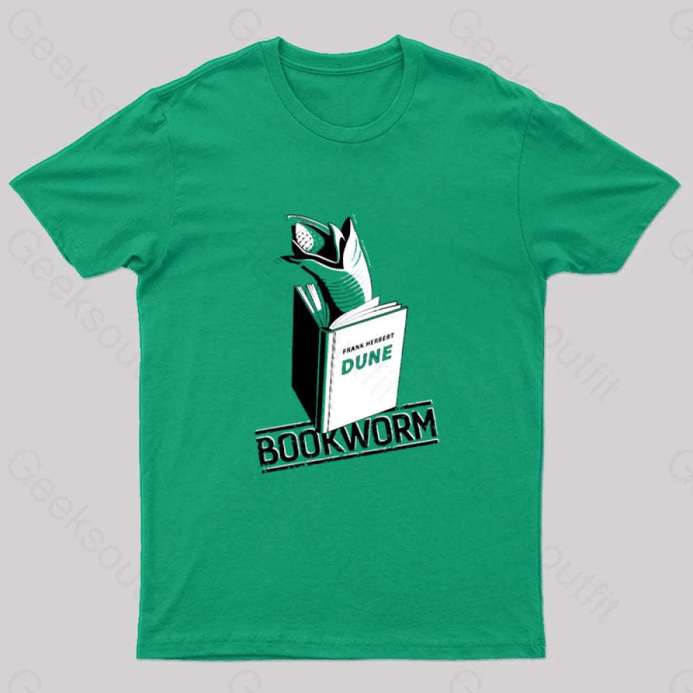 Bookworm Geek T-Shirt Green / S