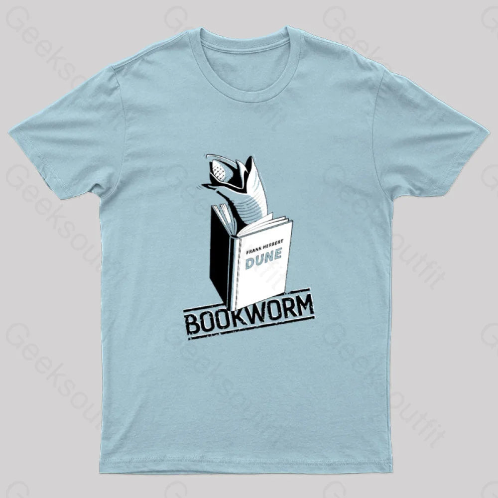 Bookworm Geek T-Shirt Light Blue / S