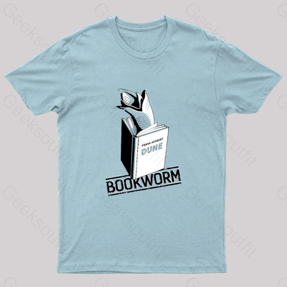 Bookworm Geek T-Shirt Light Blue / S