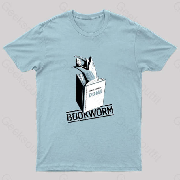 Bookworm Geek T-Shirt Light Blue / S