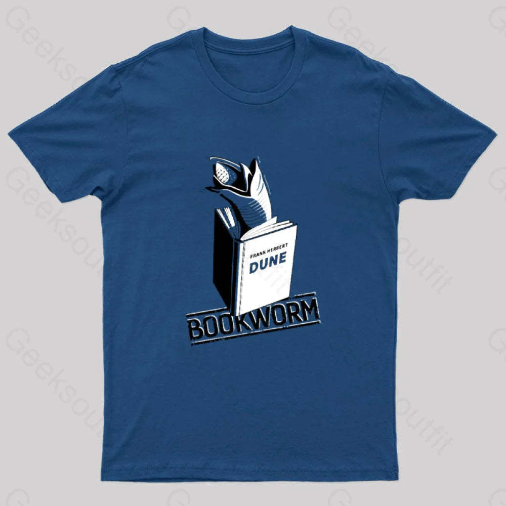 Bookworm Geek T-Shirt Navy / S