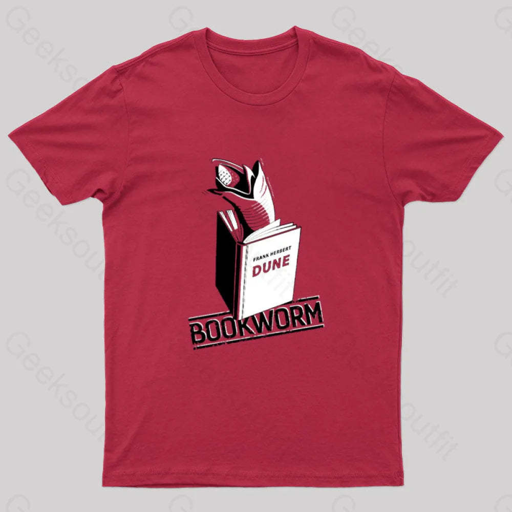 Bookworm Geek T-Shirt Red / S