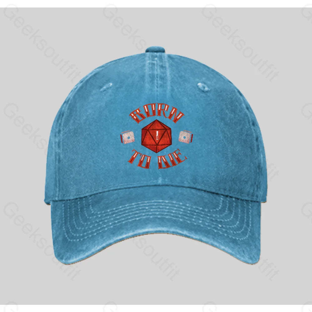 Born To Die Washed Vintage Baseball Cap Blue