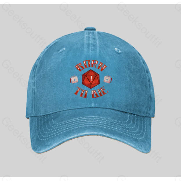 Born To Die Washed Vintage Baseball Cap Blue
