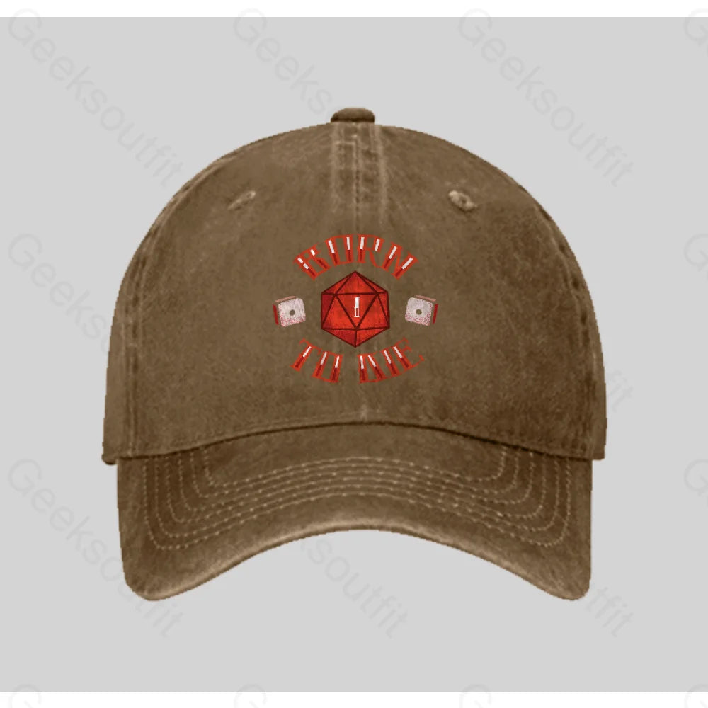 Born To Die Washed Vintage Baseball Cap Natural