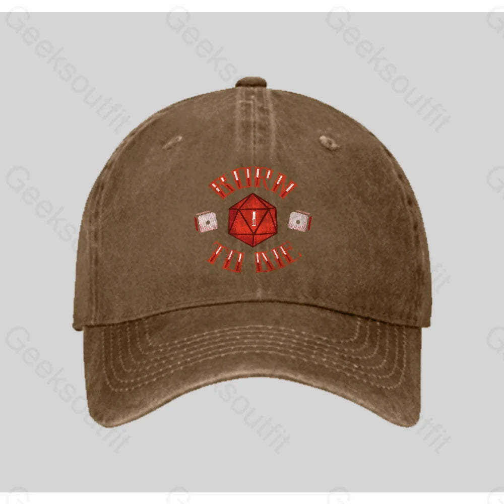 Born To Die Washed Vintage Baseball Cap Natural
