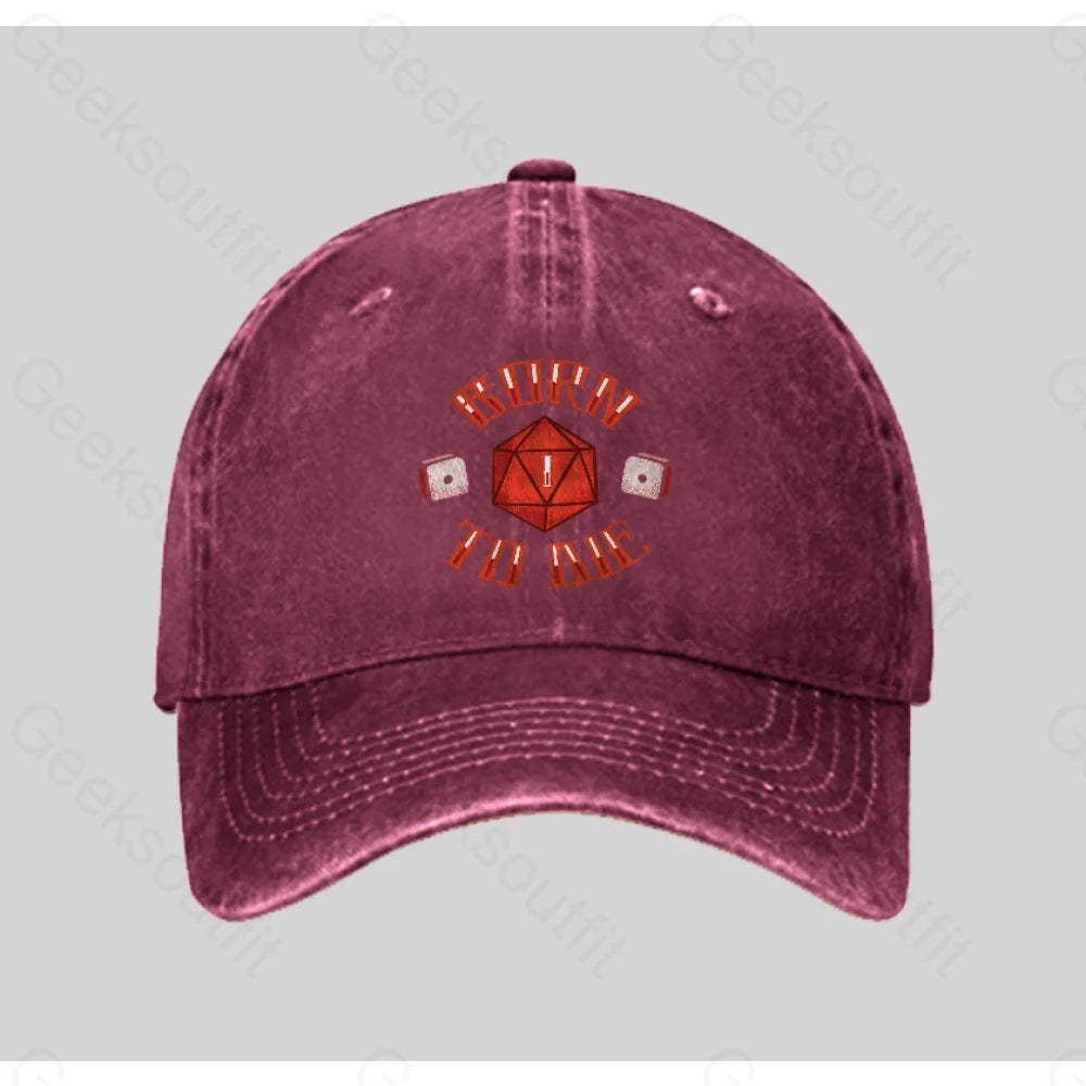 Born To Die Washed Vintage Baseball Cap Red
