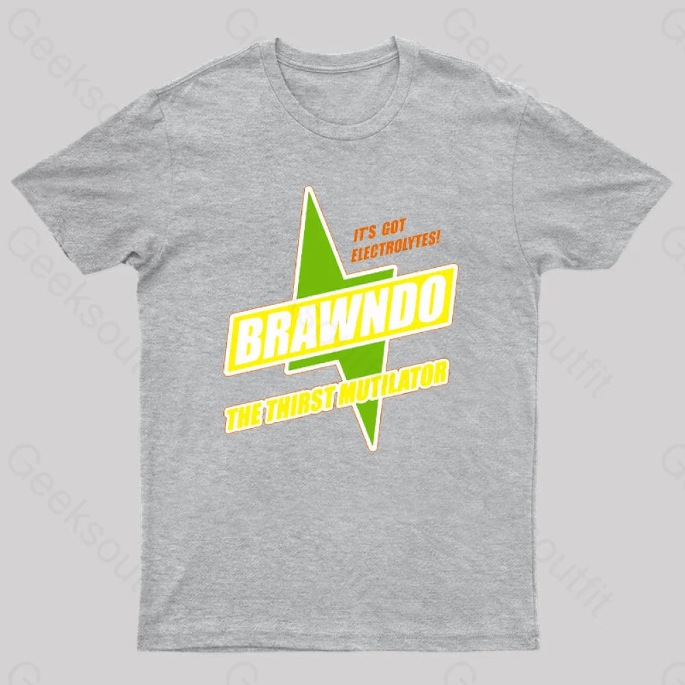 Brawndo Geek T-Shirt Grey / S