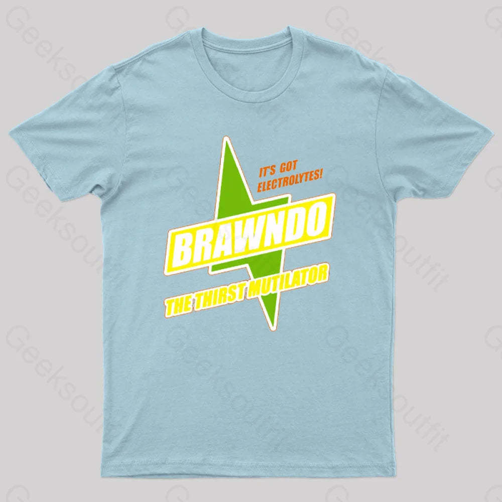 Brawndo Geek T-Shirt Light Blue / S