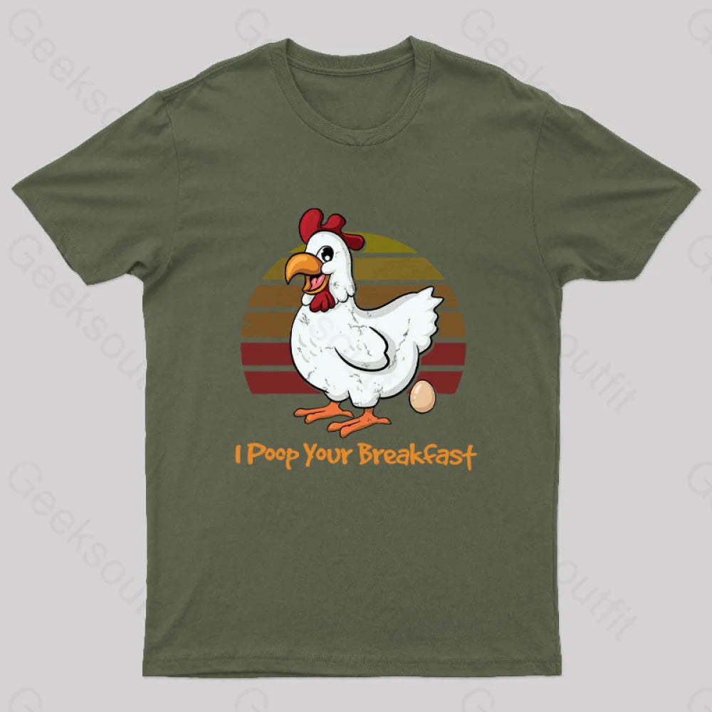 Breakfast Maker Geek T-Shirt Army Green / S