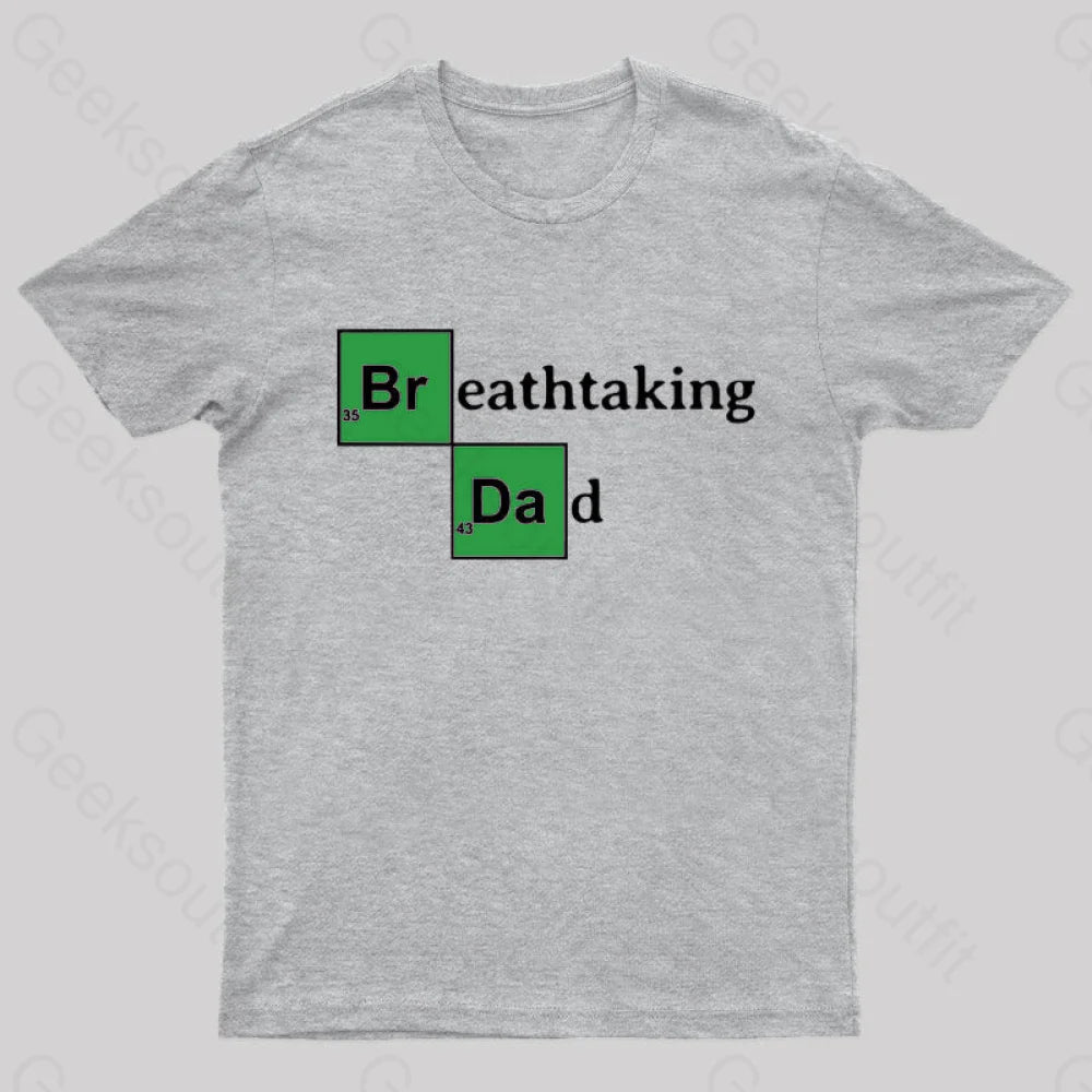 Breathtaking Dad Geek T-Shirt Grey / S