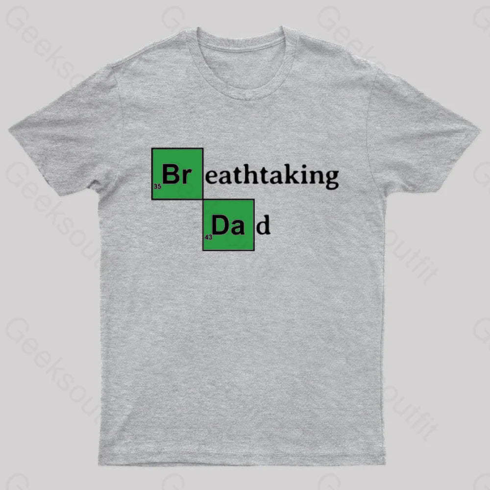 Breathtaking Dad Geek T-Shirt Grey / S
