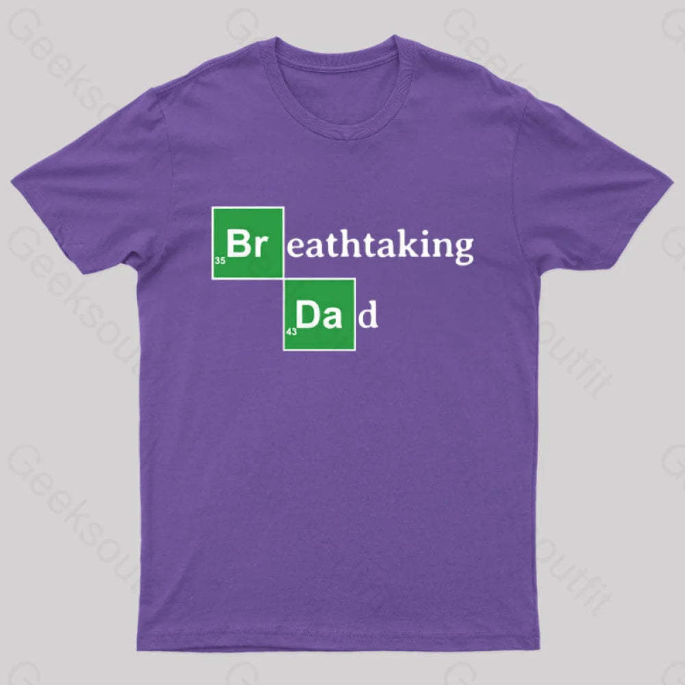 Breathtaking Dad Geek T-Shirt Purple / S