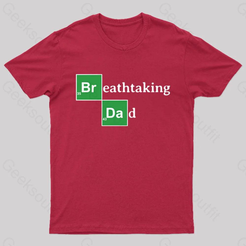 Breathtaking Dad Geek T-Shirt Red / S