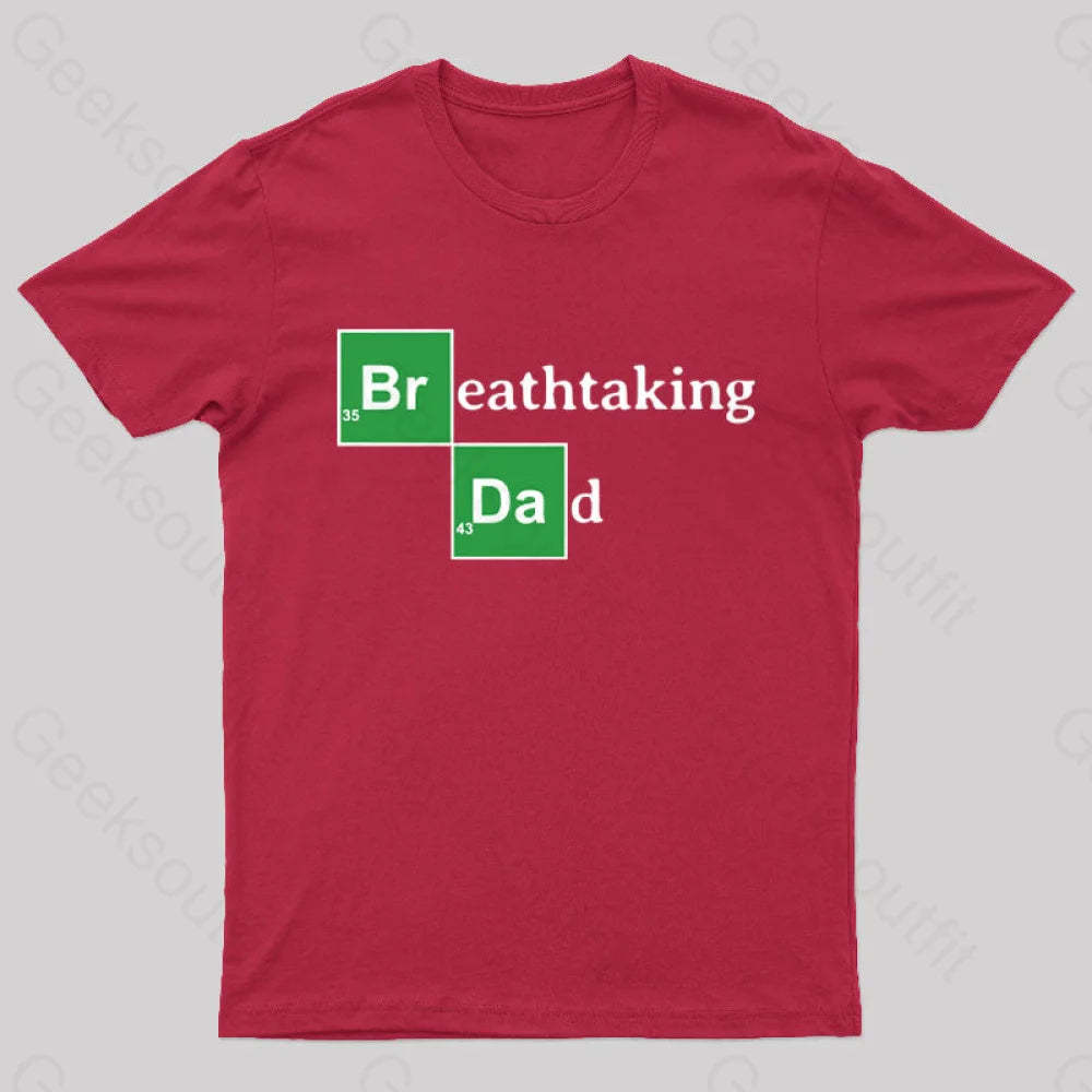 Breathtaking Dad Geek T-Shirt Red / S