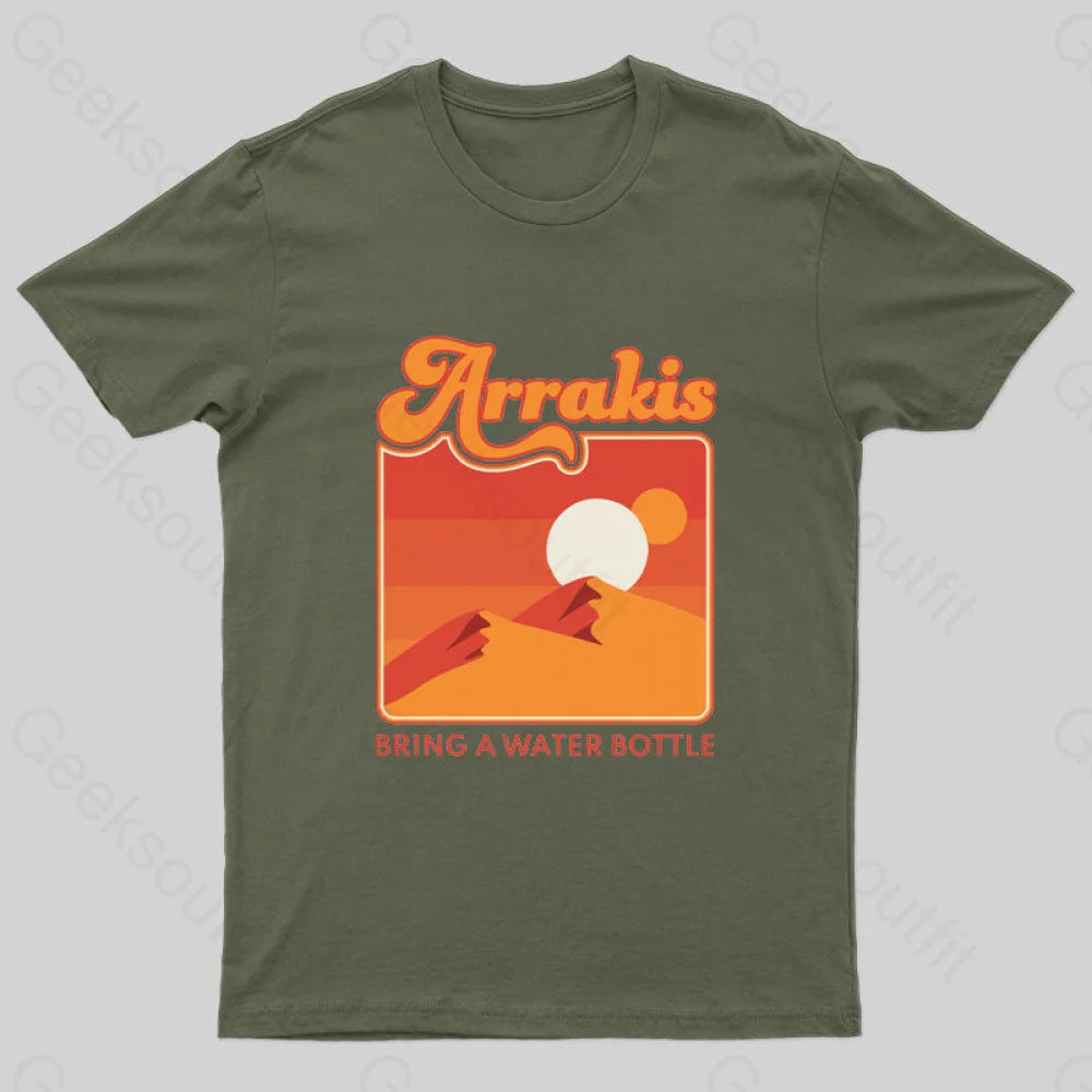 Bring A Water Bottle Nerd T-Shirt Army Green / S