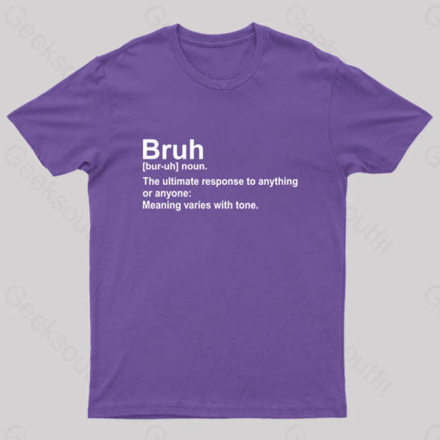 Bruh Definition Nerd T-Shirt Purple / S