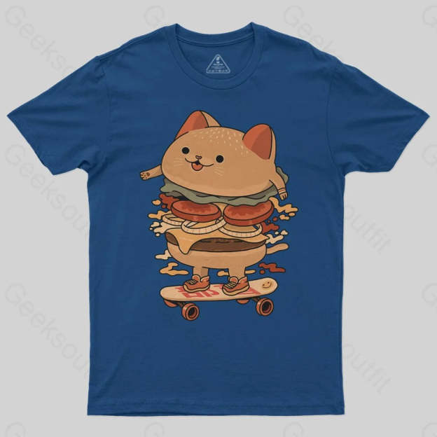 Burger Cat Skater T-Shirt - Geeksoutfit