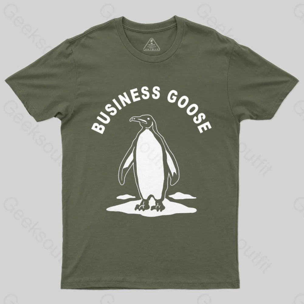 Business Goose T-Shirt Army Green / S