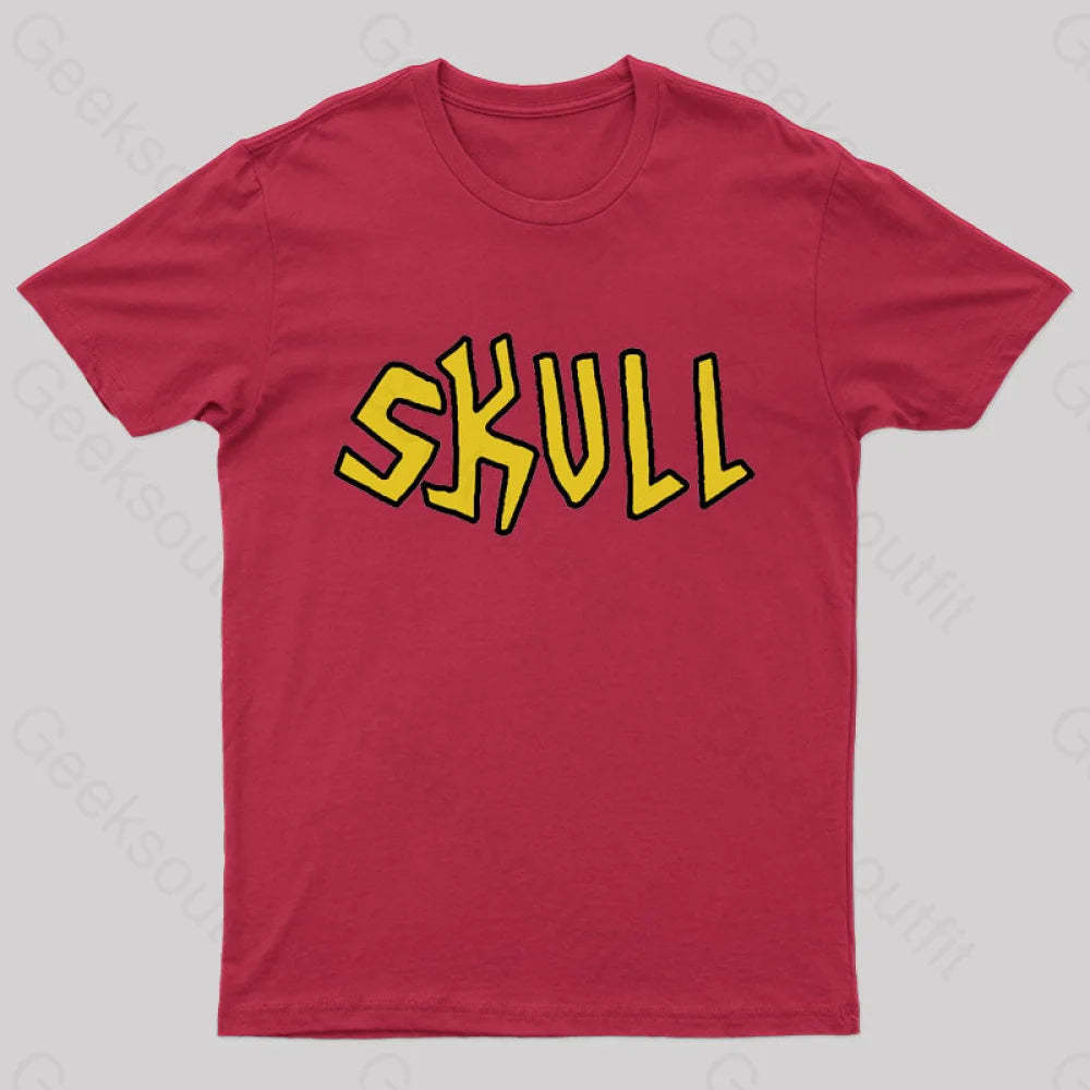Butt Head Costume Skull Geek T-Shirt Red / S