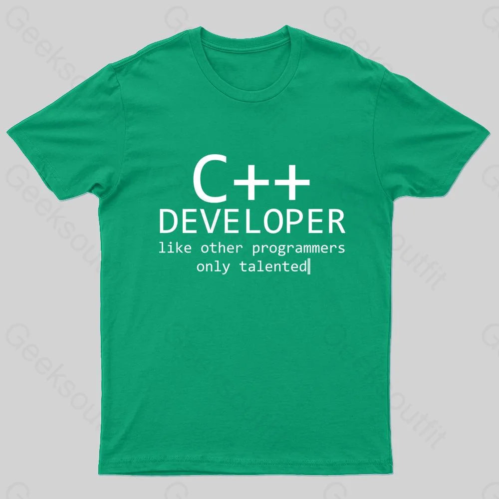 C Developer For Programmers Nerd T-Shirt Green / S