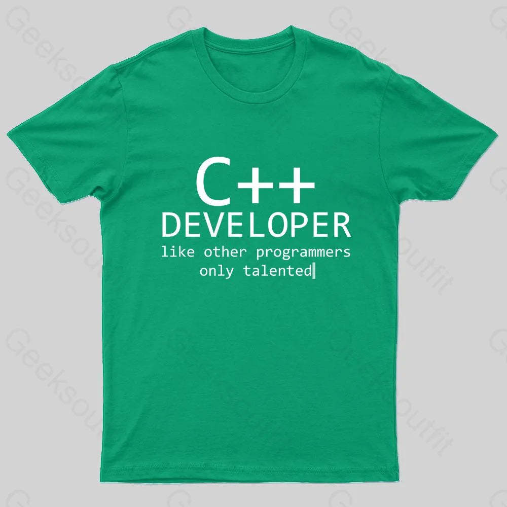 C Developer For Programmers Nerd T-Shirt Green / S