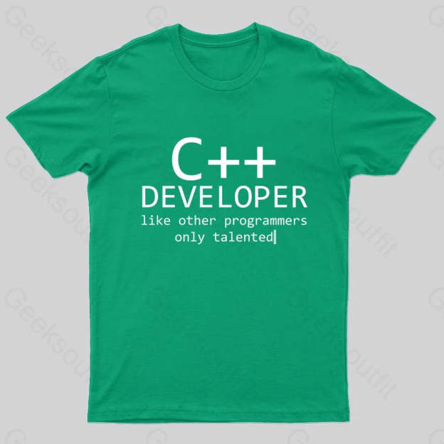 C Developer For Programmers Nerd T-Shirt Green / S