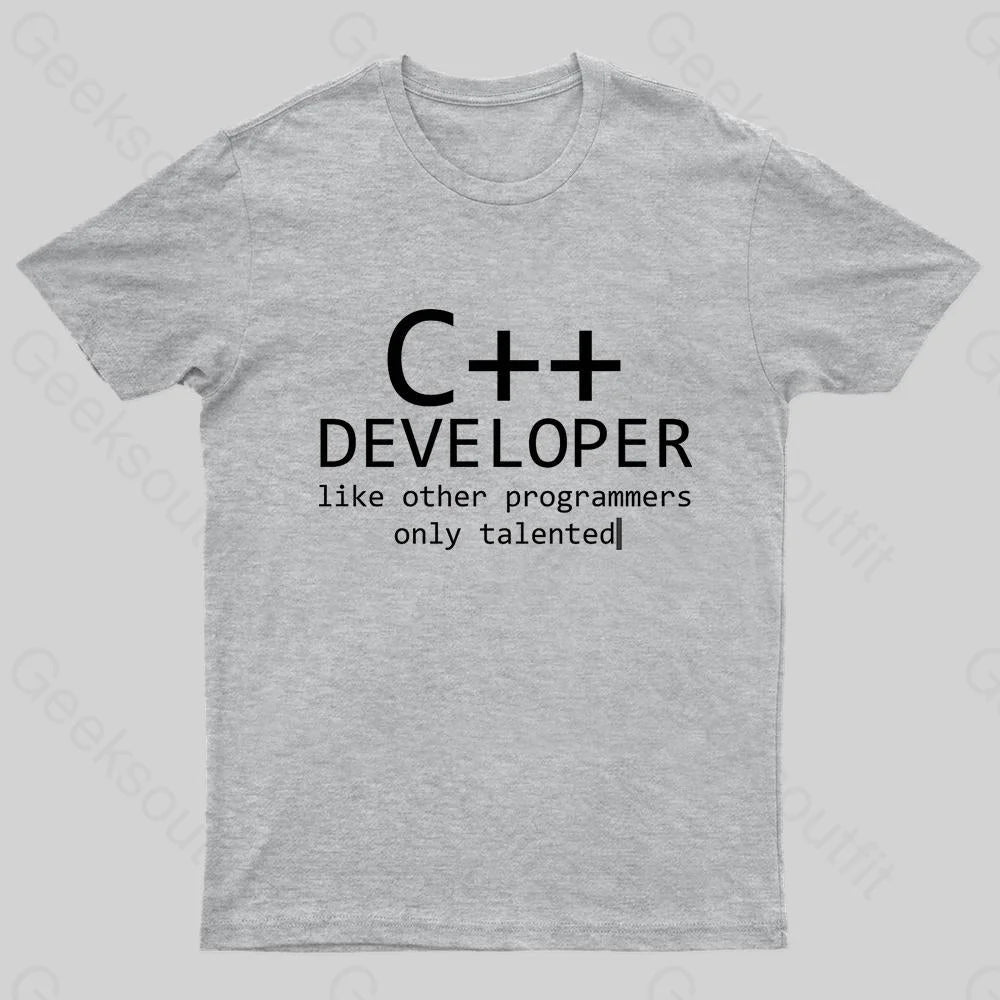 C Developer For Programmers Nerd T-Shirt Grey / S