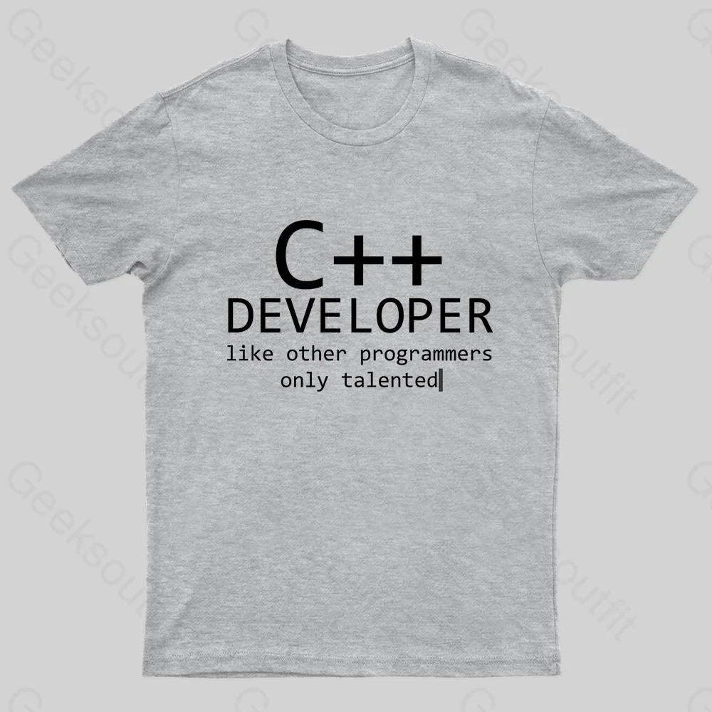 C Developer For Programmers Nerd T-Shirt Grey / S