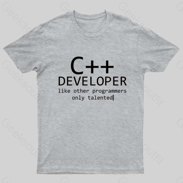 C Developer For Programmers Nerd T-Shirt Grey / S