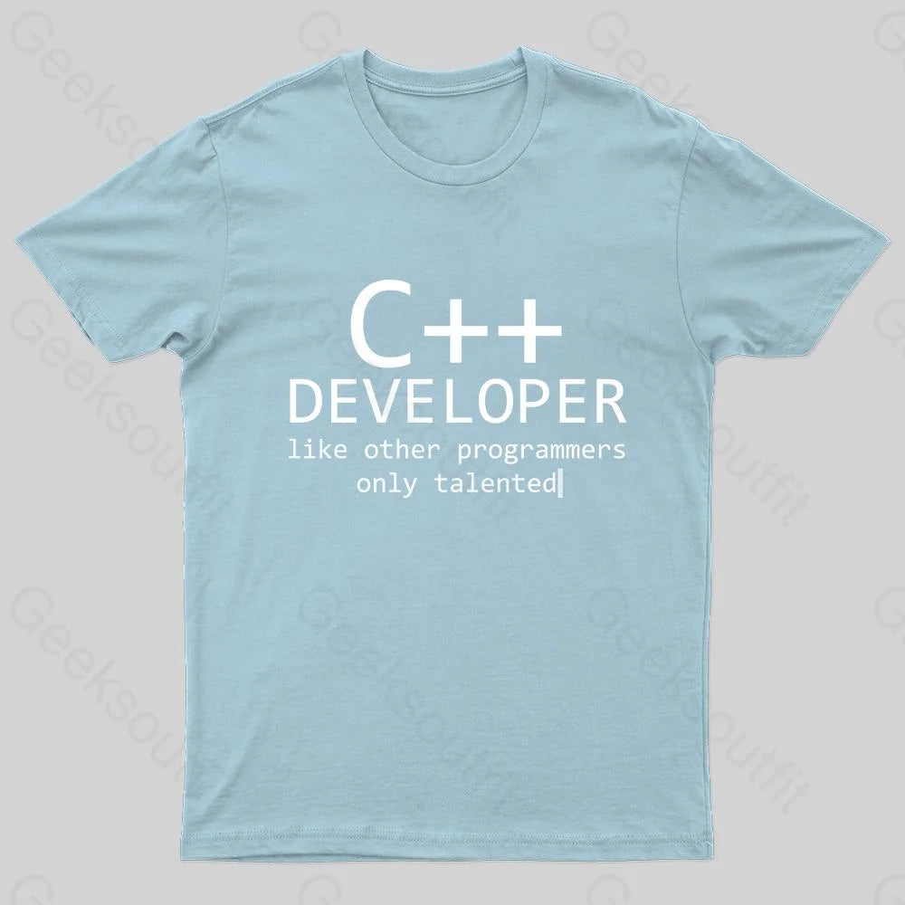 C Developer For Programmers Nerd T-Shirt Light Blue / S