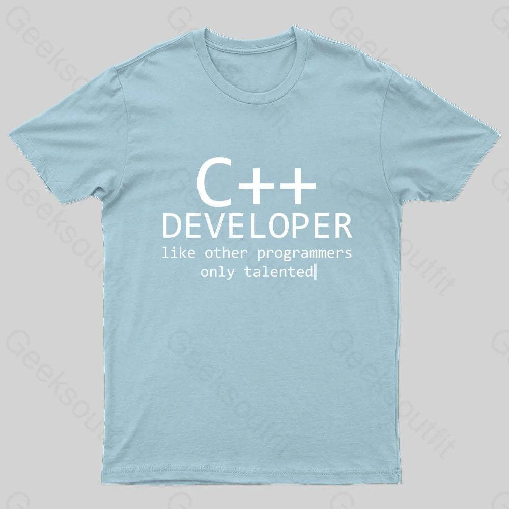 C Developer For Programmers Nerd T-Shirt Light Blue / S