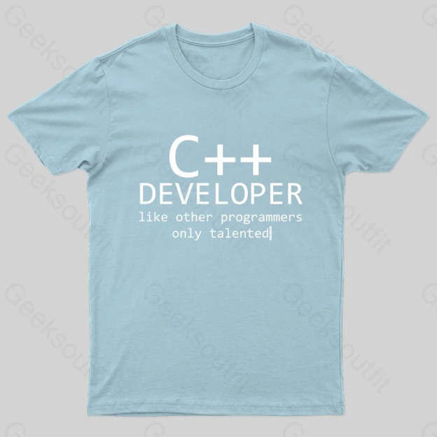 C Developer For Programmers Nerd T-Shirt Light Blue / S