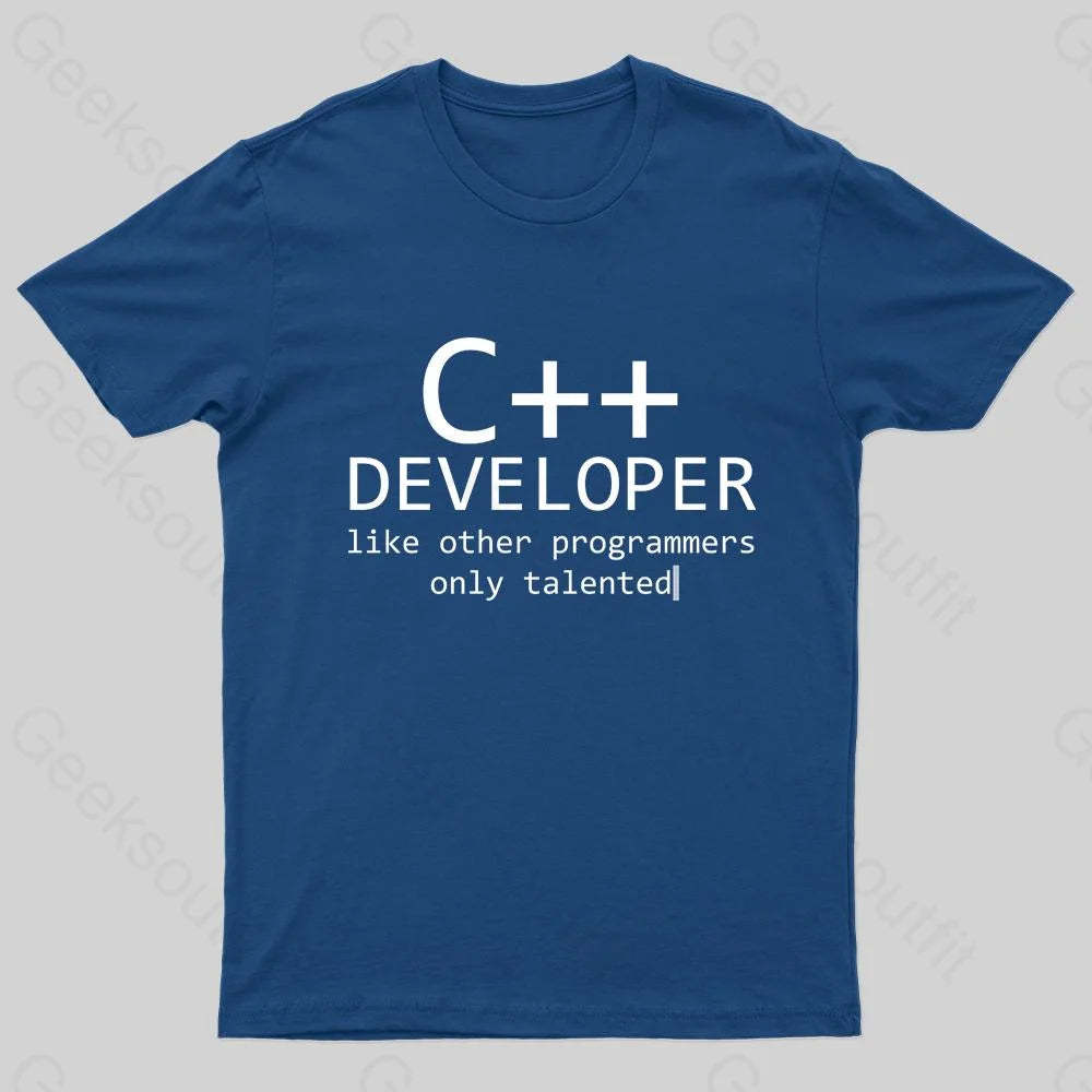 C Developer For Programmers Nerd T-Shirt Navy / S