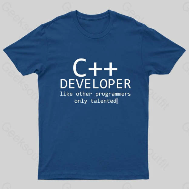 C Developer For Programmers Nerd T-Shirt Navy / S
