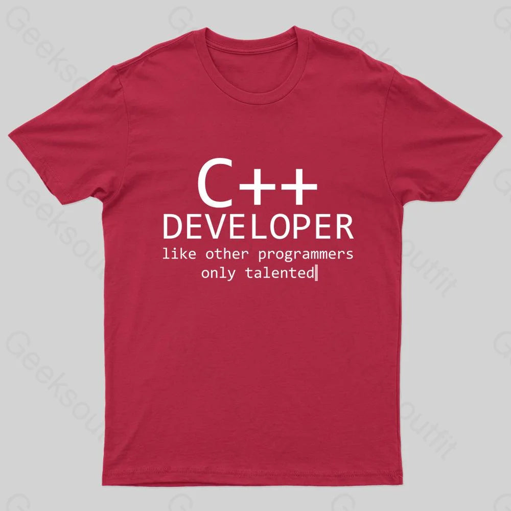 C Developer For Programmers Nerd T-Shirt Red / S