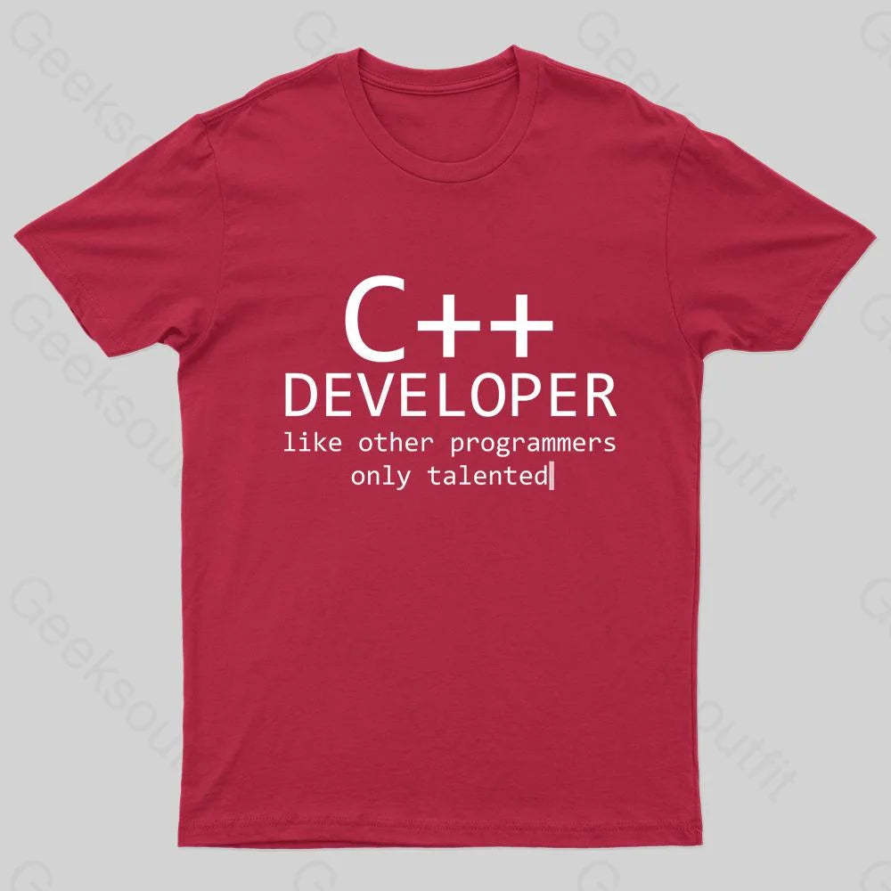 C Developer For Programmers Nerd T-Shirt Red / S