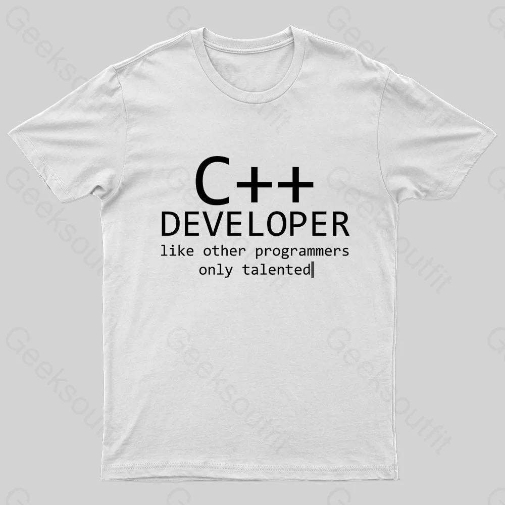 C Developer For Programmers Nerd T-Shirt White / S