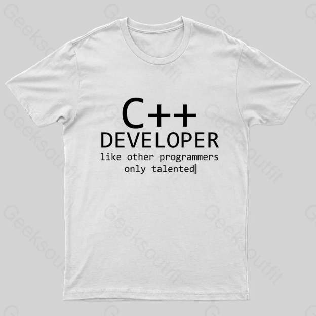 C Developer For Programmers Nerd T-Shirt White / S