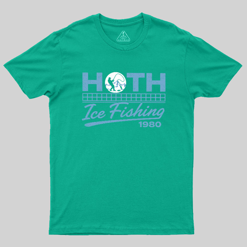 Old School Cold Wilderness Ice Fishing Geek T-Shirt