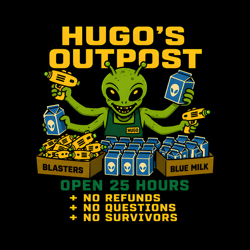 Blue Milk Alien Grocery Store Geek T-Shirt