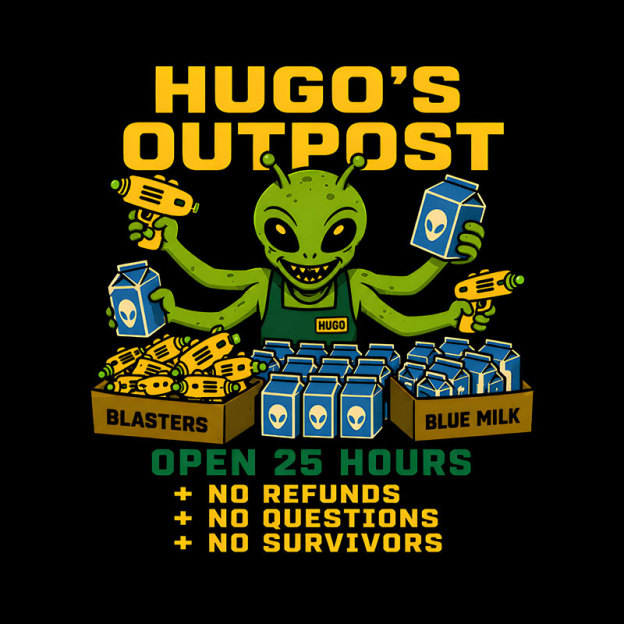 Blue Milk Alien Grocery Store Geek T-Shirt