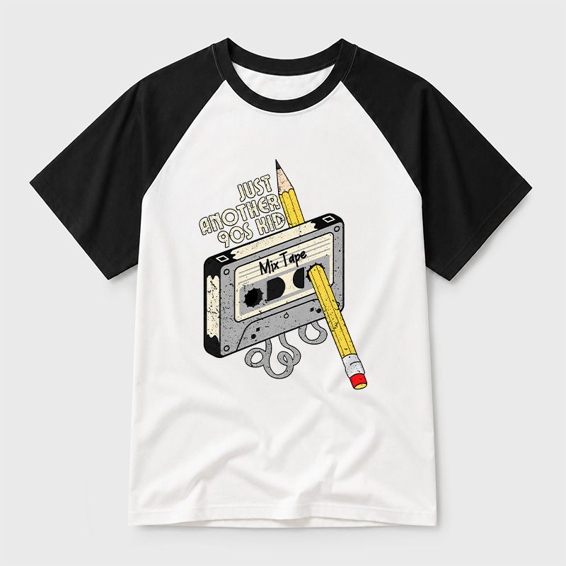 Just Another 90s Kid Geek Retro Raglan T-Shirt