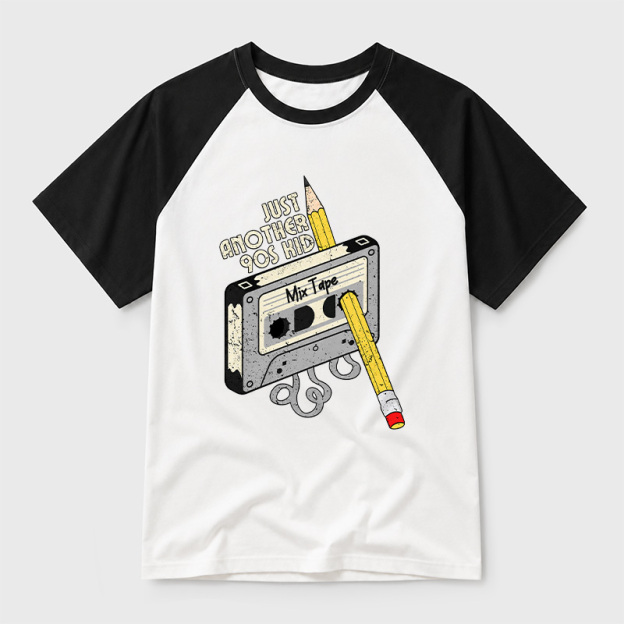 Just Another 90s Kid Geek Retro Raglan T-Shirt